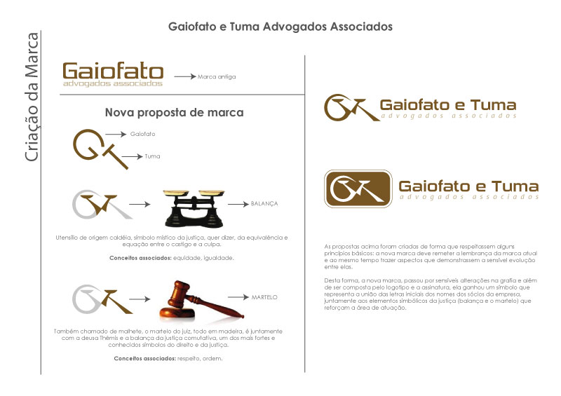 Criação do Logotipo Gaiofato e Tuma Advogados Associados