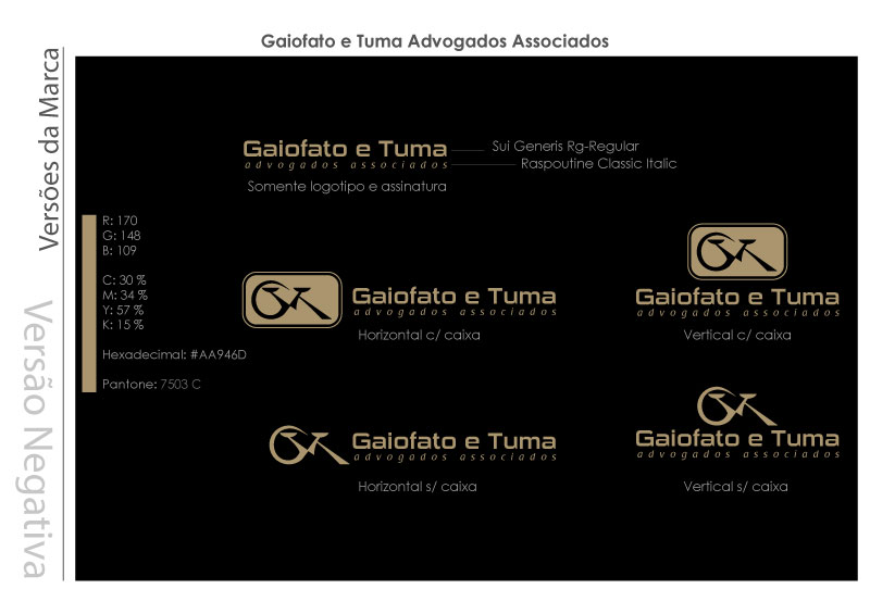 Criação do Logotipo Gaiofato e Tuma Advogados Associados